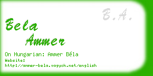 bela ammer business card