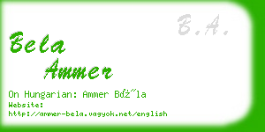 bela ammer business card